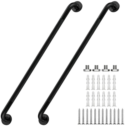 16 Inch Grab Bars 1.25" Dia,2 Pack Brushed Nickel 304 Stainless Steel Bathroom Grab Bar,Anti Slip Knurled Safety Bar,Wall Mount Handicap Grab Bars,Support Handrail for Seniors Elderly Injury