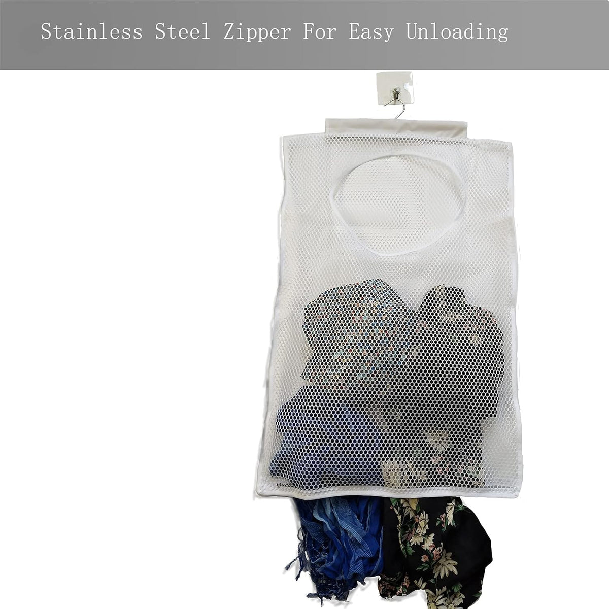 Hanging Mesh Laundry Hamper (30in*20in*2in) Large Dirty Clothes Bag