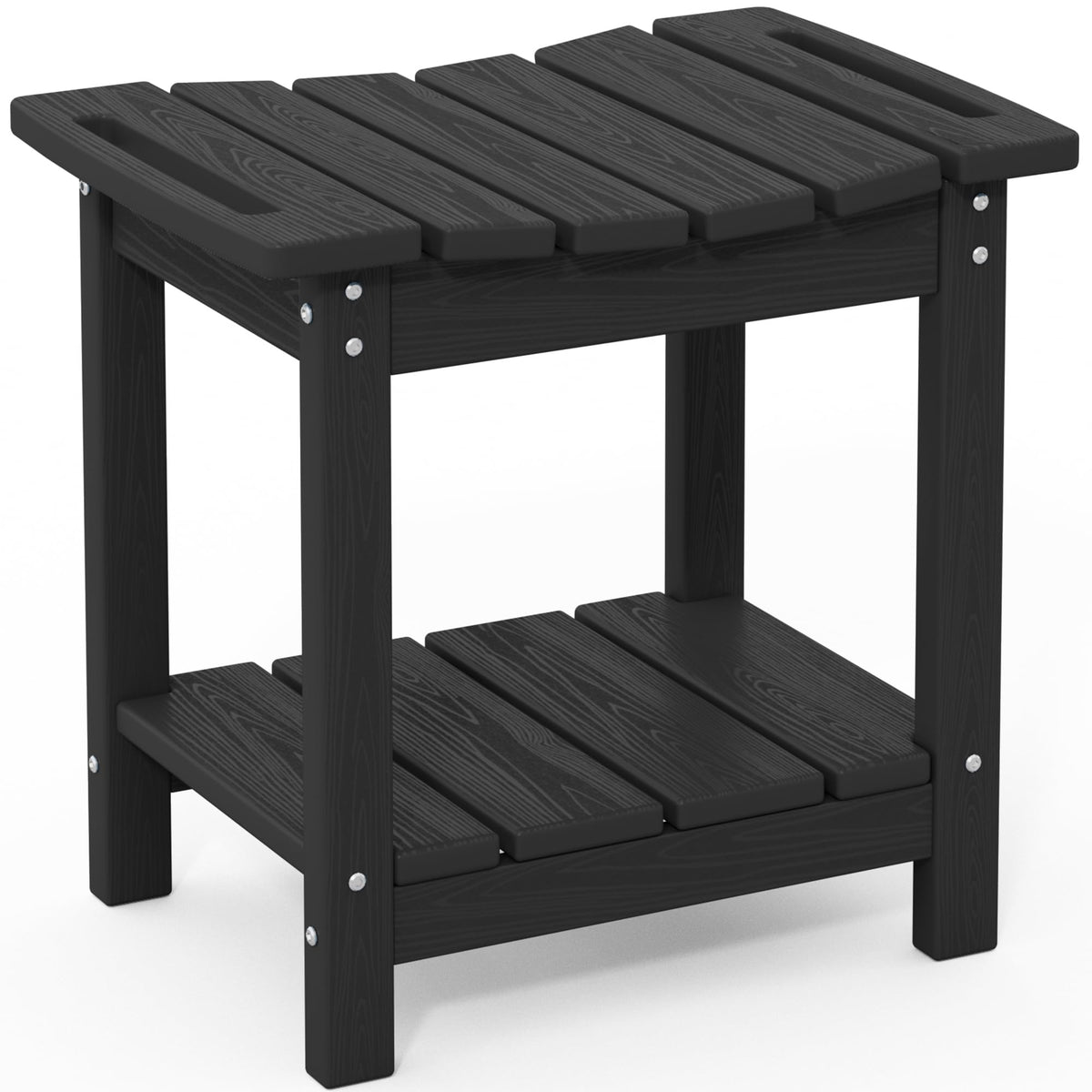 SERWALL Shower Bench, 18" Shower Stool for Inside Shower, HDPE Waterproof Shower Seats for Adults with Storage Shelf & Handles, 360 lbs Capacity- Brown