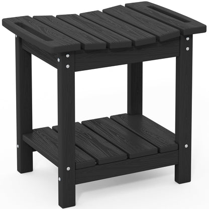 SERWALL Shower Bench, 18" Shower Stool for Inside Shower, HDPE Waterproof Shower Seats for Adults with Storage Shelf & Handles, 360 lbs Capacity- Brown