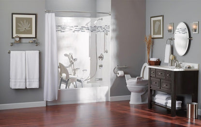 Moen LR8724D1GCH Bathroom Safety 24-Inch Designer Bathroom Grab Bar with Curled Grip, Stainless