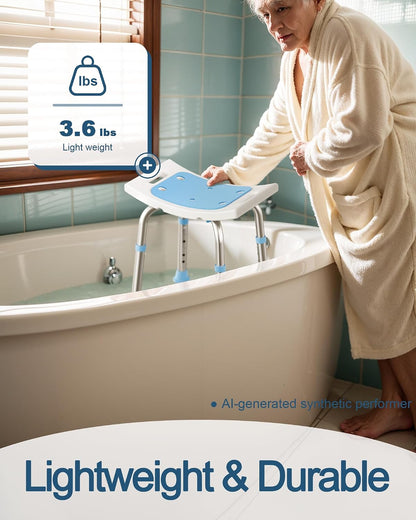 HOMLAND Shower Chair for Inside Shower, Adjustable Height Shower Stool