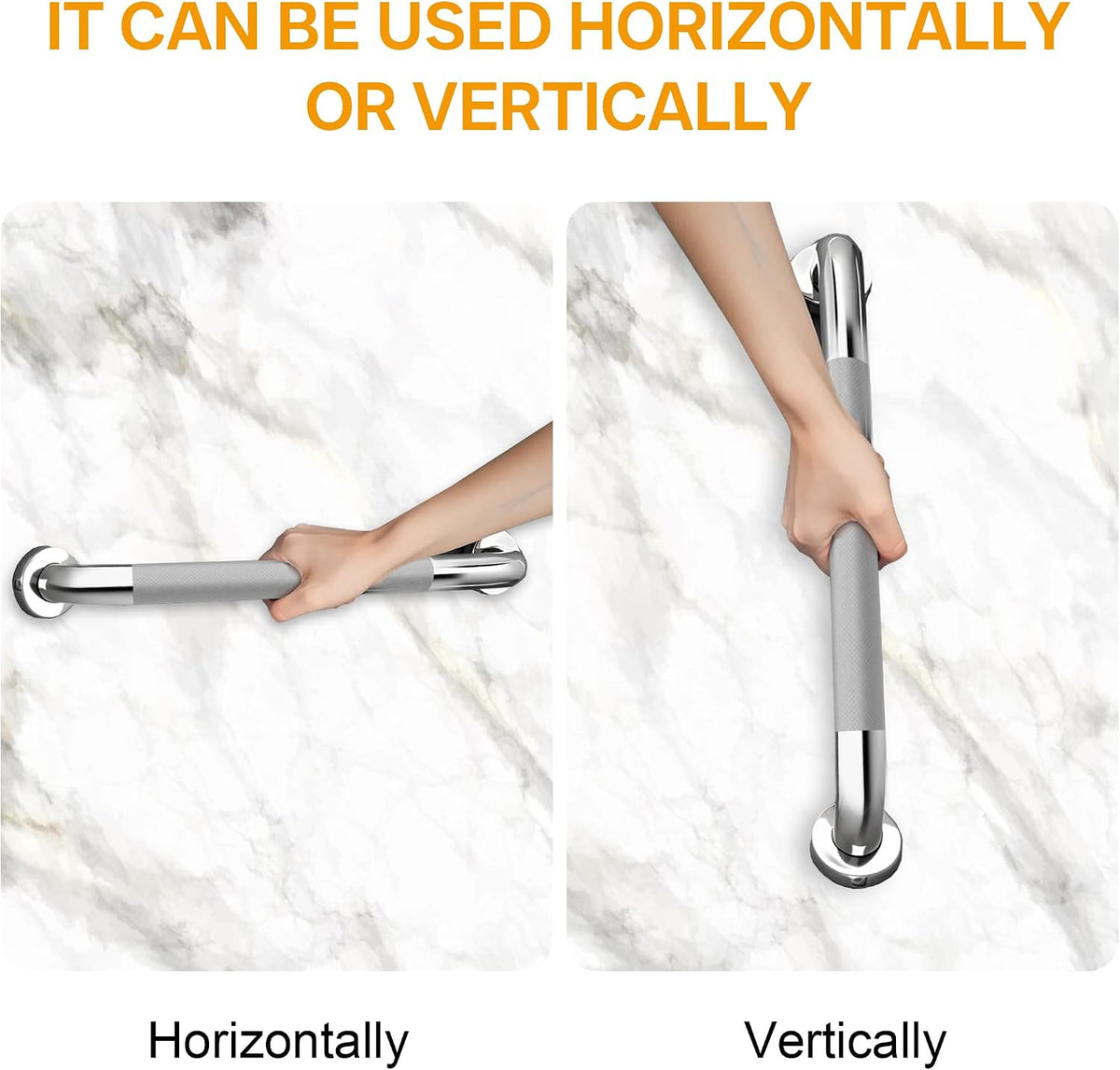 Grab Bars for Shower, 16 Inch Anti Slip Shower Handles for Senior, Safety Bathroom Shower Grab Bar, 304 Stainless Steel Handicap Grab Bars, Elderly Bathtub and Toilet Assist