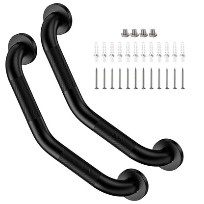 ZUEXT 2 Pack 16 Inch Angled Brushed Nickel Non Slip Knurled Shower Grab Bar