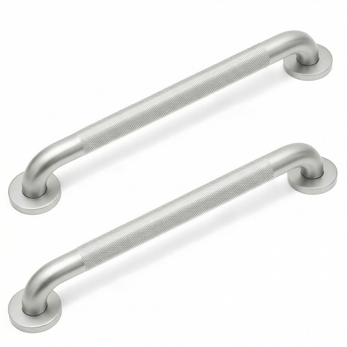 12 Inch Shower Grab Bars for Seniors 1.25'' Brushed Nickel Stainless Steel Grab Bar for Bathroom, Non Slip Knurled Safety Handrail for Bathtub Toilet Wall, Gifts for Elderly and Handicapped
