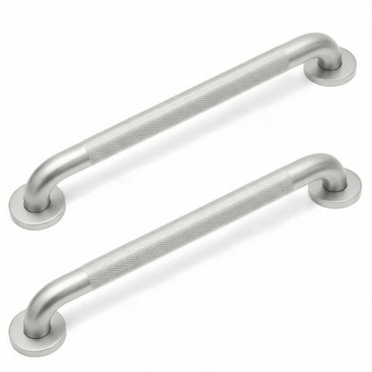 12 Inch Shower Grab Bars for Seniors 1.25'' Brushed Nickel Stainless Steel Grab Bar for Bathroom, Non Slip Knurled Safety Handrail for Bathtub Toilet Wall, Gifts for Elderly and Handicapped