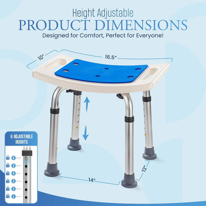 Dr Kay's Shower Chair for Inside Shower Bench for Bathtub 350lb Support