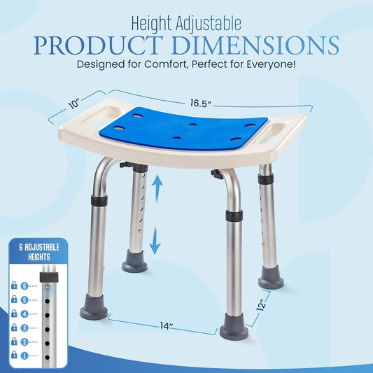 Dr Kay's Shower Chair for Inside Shower Bench for Bathtub 350lb Support