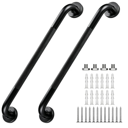 16 Inch Grab Bars 1.25" Dia,2 Pack Brushed Nickel 304 Stainless Steel Bathroom Grab Bar,Anti Slip Knurled Safety Bar,Wall Mount Handicap Grab Bars,Support Handrail for Seniors Elderly Injury