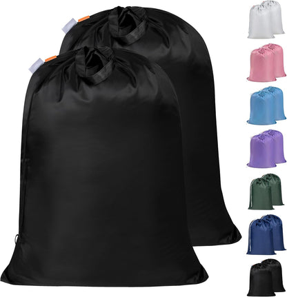 Polecasa 2 Pack Extra Heavy-Duty Laundry Bag with Handles, Black, 28x36"