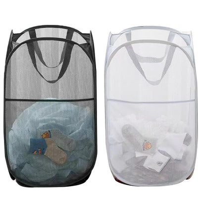 Foldable Clothes Basket Mesh Pop Up Laundry Hamper for Apartment, RV
