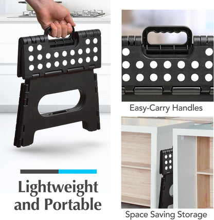 Handy Laundry Folding Step Stool 9 Inch, Black, Non-Slip Holds 300 lbs