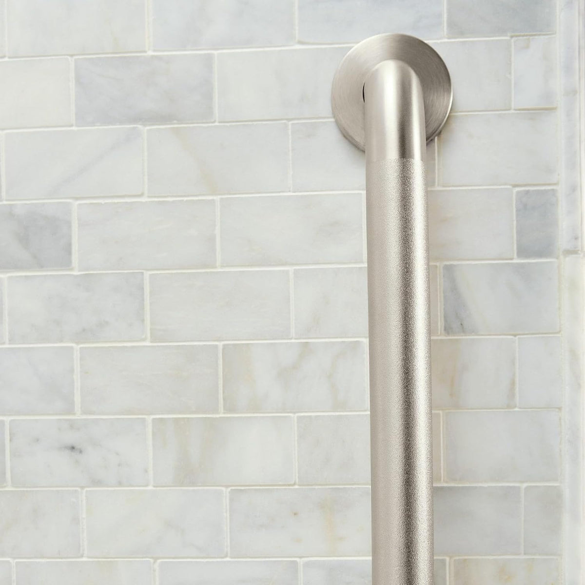 Moen Home Care Bathroom Safety 24 Inch Stainless Steel Handicap Grab Bar for Bathtub and Shower, Slip Resistant Peened Texture, Elderly Assistance Product, Polished Brass, R8724P
