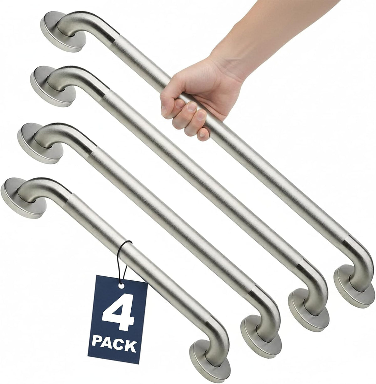 4-Pack Starter Bundle, 500 lb, 16/18/24/32 in, Brushed Stainless