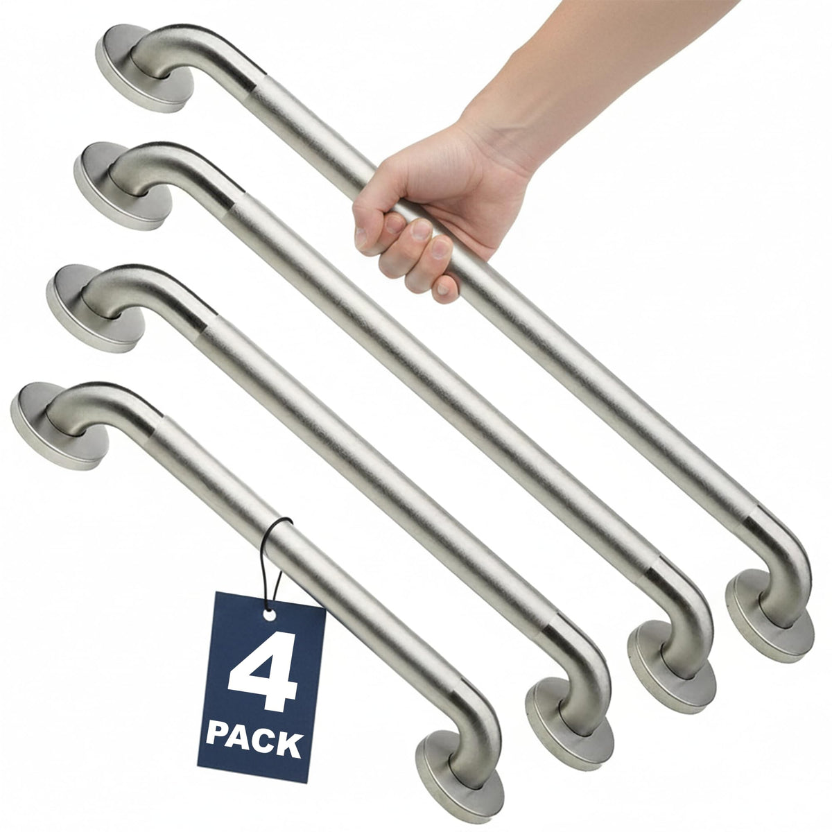 4-Pack Starter Bundle, 500 lb, 16/18/24/32 in, Brushed Stainless