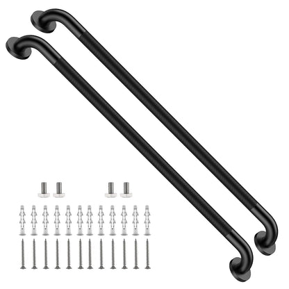 ZUEXT 2 Pack 16 Inch Chrome Anti Slip Shower Grab Bar with Knurled Grip