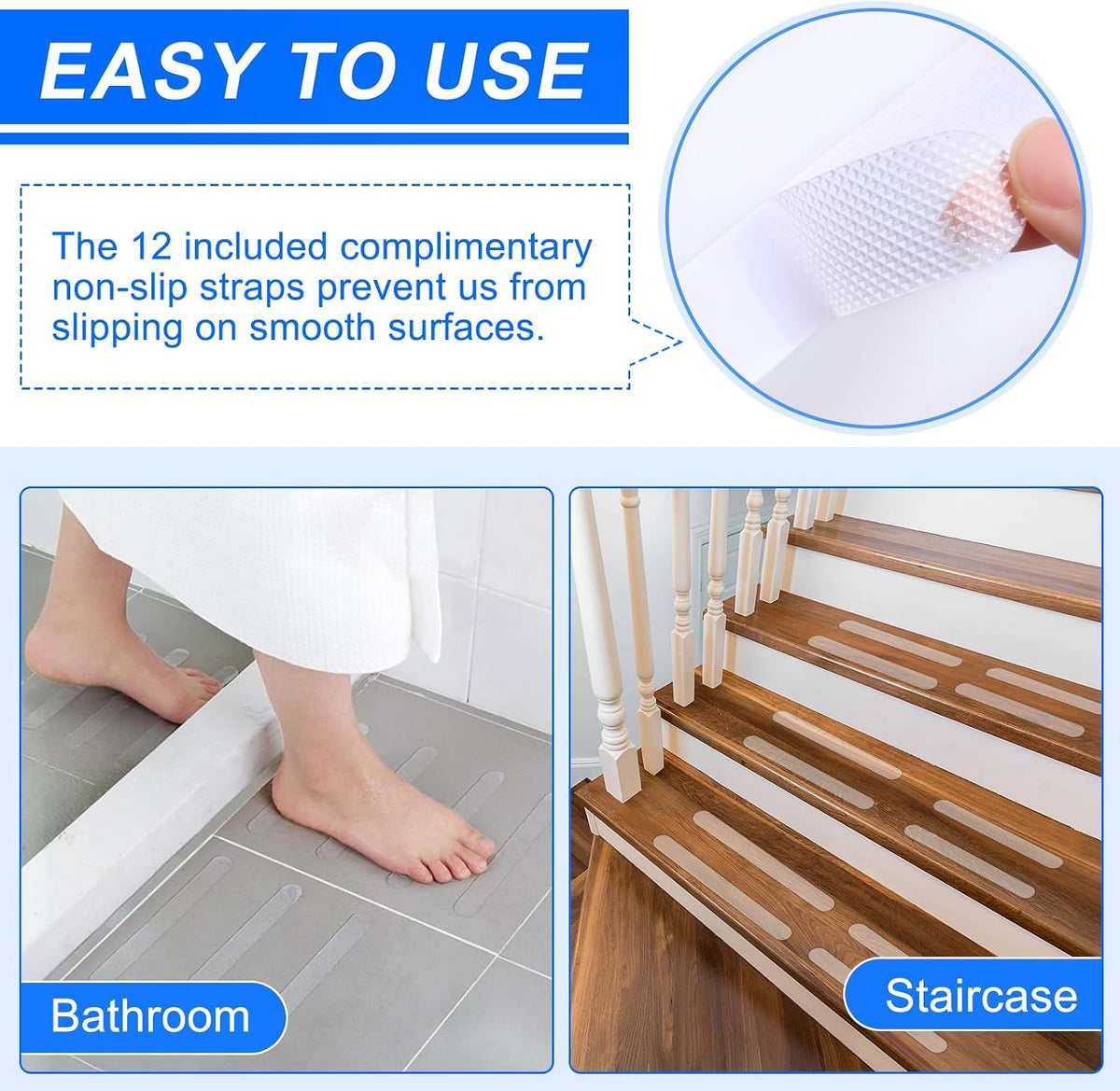 Gotega 18 Inch Shower Grab Bars for Seniors, Anti Slip Handicap Grab Bars