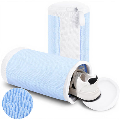 Dntorx 2 PCS Shoe Washing Machine Bags for Washer and Dryer, Grey + White