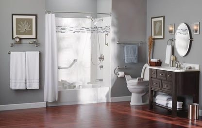 Moen LR2350DBN Bathroom Safety 24-Inch Grab Bar with Convenient Towel Bar, Brushed Nickel