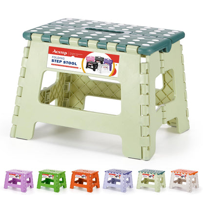ACSTEP Folding Step Stool 9 Inch, Non-Slip Foldable Stools for Kids, Black