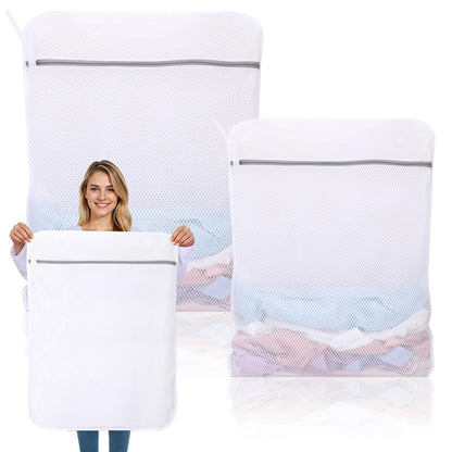 Dntorx 2 Pack Extra Large Mesh Laundry Bags for Delicates, 24x32In+35x43In