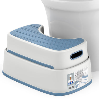 MR.SIGA Toilet Stool Squat Adult Bathroom Foot Stool, Light Gray&Dark Gray
