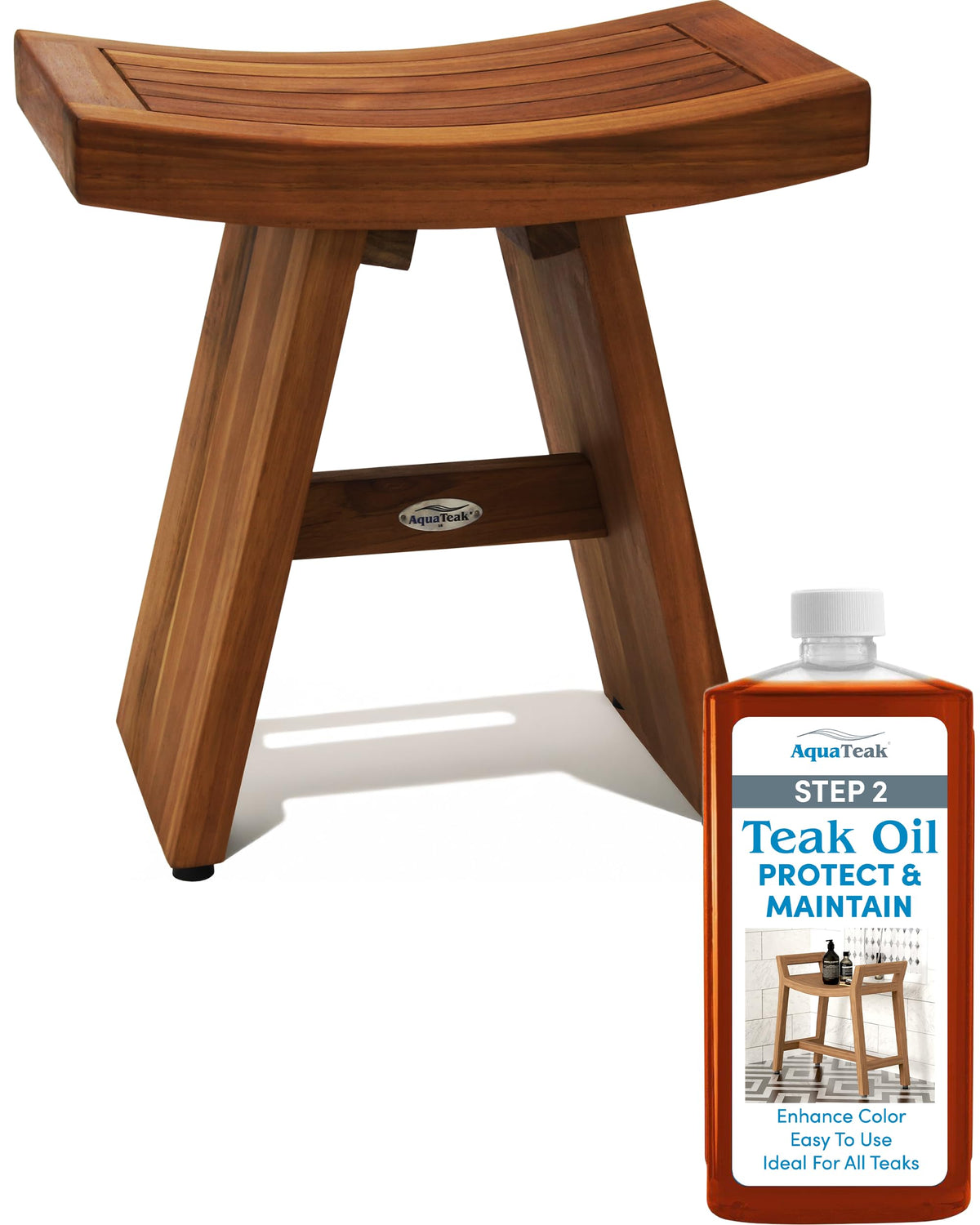 AquaTeak Asia 18" Teak Shower Bench