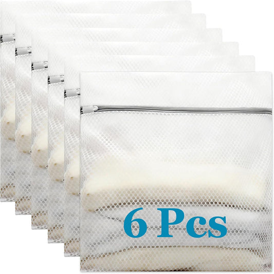 6 Pack XX-Large Mesh Laundry Bags for Delicates, 24 x 24 Inches