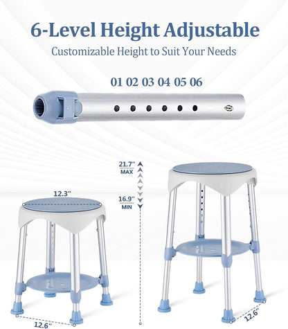Shower Stool for Inside Shower, Small Shower Chair, Blue