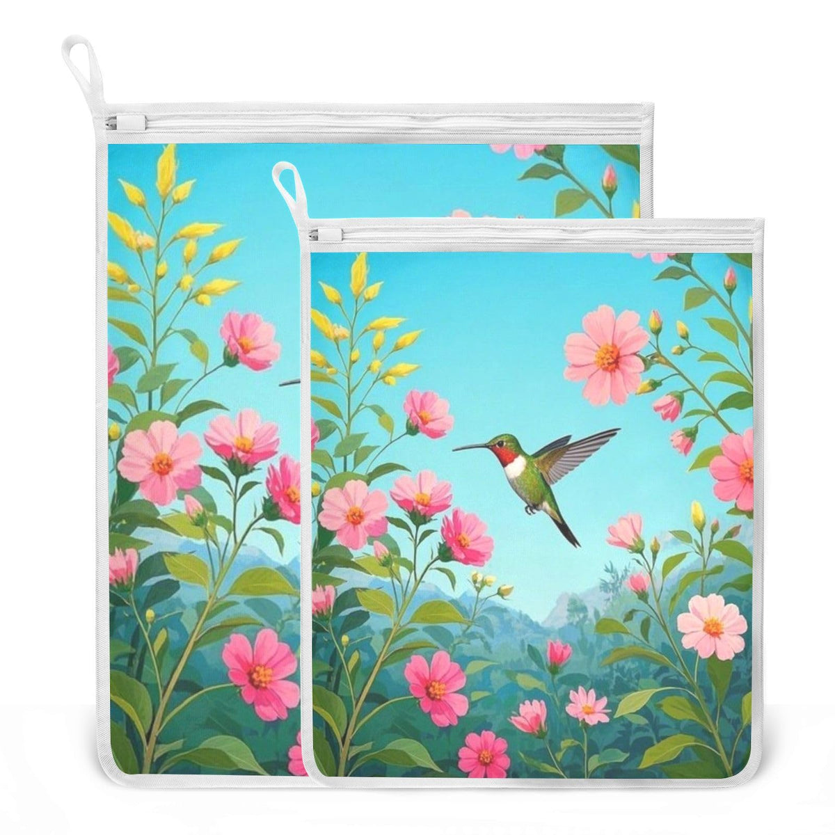Purple Mesh Laundry Bags Lingerie Bags for Washing Delicates 2 PCS Durable Wash Bag with Zipper Small and Medium Washable