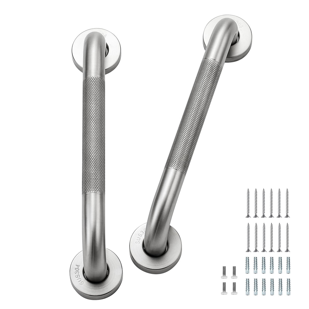 Grab Bars for Shower, 18 Inch Shower Handle, 2 Pack, Brushed Nickel