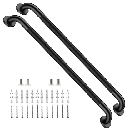 ZUEXT 2 Pack 16 Inch Chrome Anti Slip Shower Grab Bar with Knurled Grip