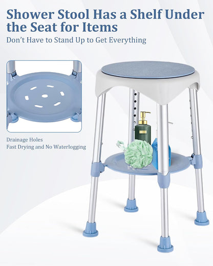 Shower Stool for Inside Shower, Small Shower Chair, Blue