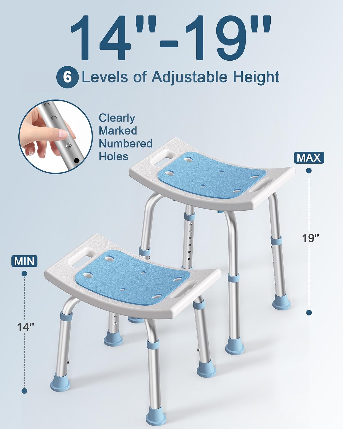 HOMLAND Shower Chair for Inside Shower, Adjustable Height Shower Stool