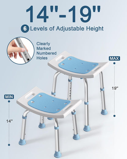 HOMLAND Shower Chair for Inside Shower, Adjustable Height Shower Stool