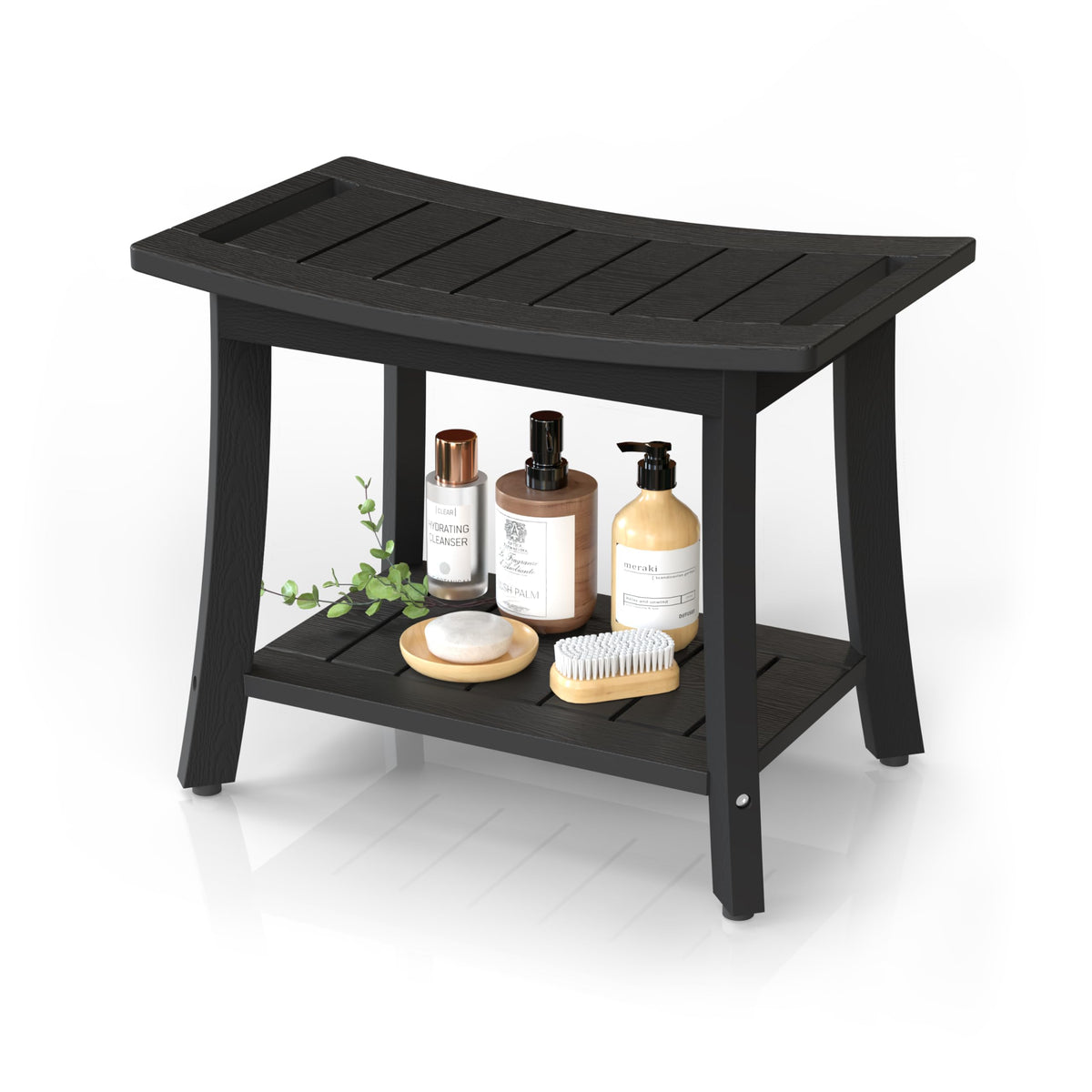 Waterproof HIPS Shower Bench for Inside Shower, Shower Stool, Grey