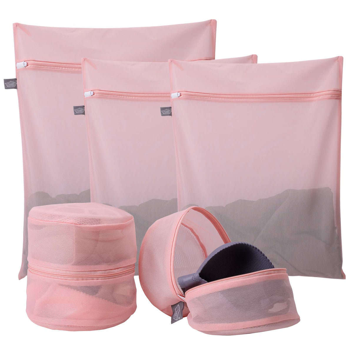 Lingerie Bag for Washing Delicates, Grey Laundry Bags for Delicates, 5Pcs