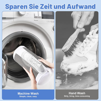 Dntorx 2 PCS Shoe Washing Machine Bags for Washer and Dryer, Grey + White