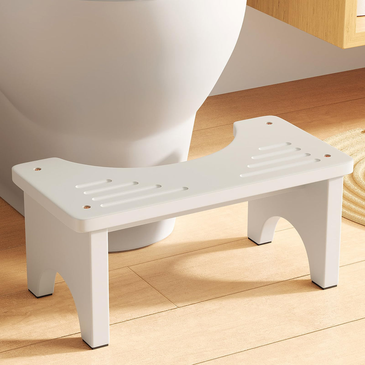 Uaniar Bamboo Toilet Poop Stool, Wooden Squatting Potty for Adults Pooping