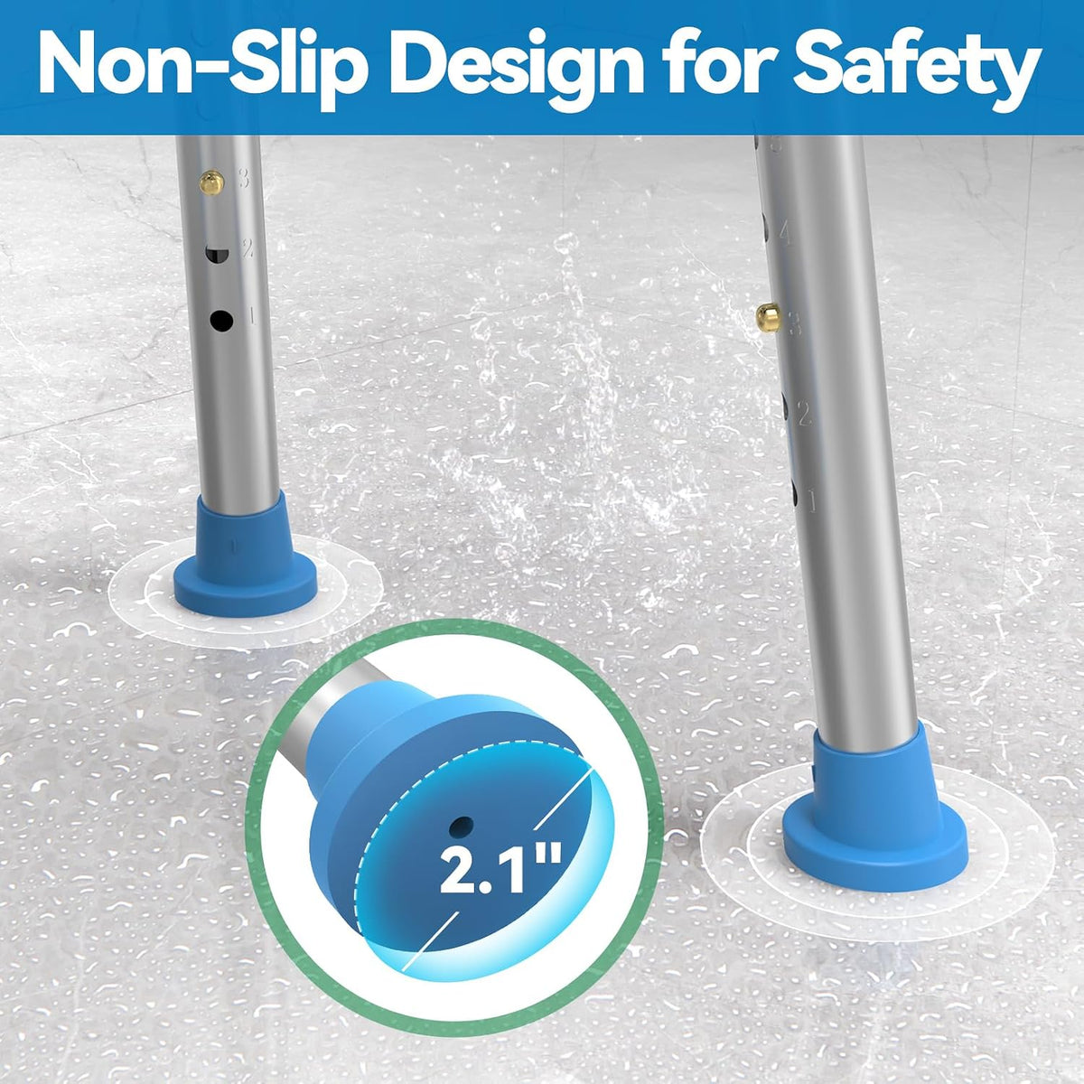 Loyoda Shower Chair for Inside Shower with Removable Back, 400 LBS Capacity