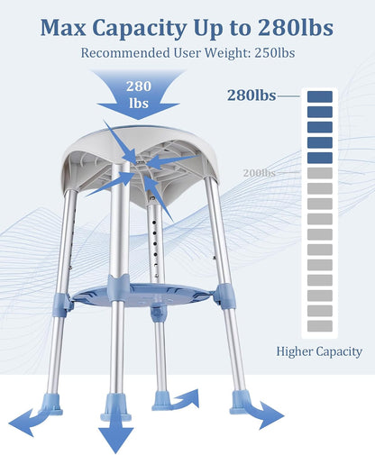 Shower Stool for Inside Shower, Small Shower Chair, Blue