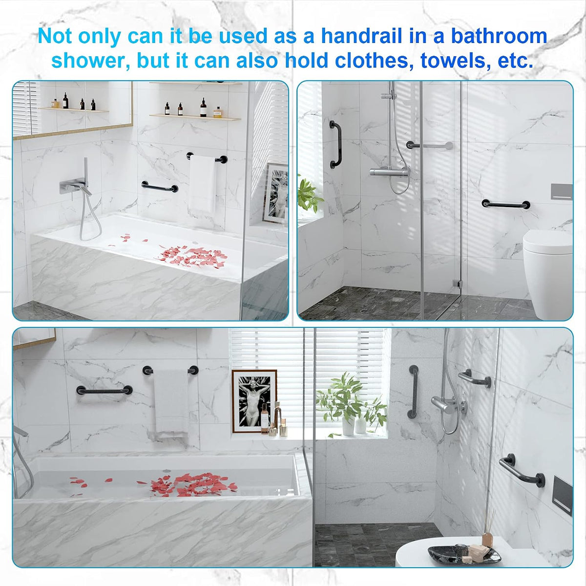 Safety Grab Bar 12 Inch, Wall Mounted Handicap Bars