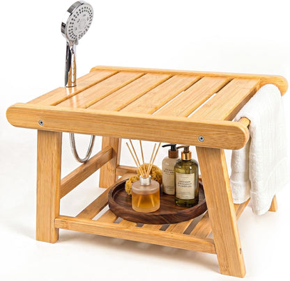 Bamboo Shower Bench Stool for Inside Shower Chair