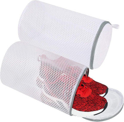 Shoe Washing Machine Bag Set, 3-in-1 Sneaker Laundry Bags with Honeycomb Mesh, Shoe Cleaning Bag for Washing Machine, Dryer Net, Dust Covers & Elastic Straps for Sneakers, Running Shoes, Socks, Bras