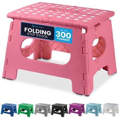 Handy Laundry Folding Step Stool 9 Inch, Black, Non-Slip Holds 300 lbs