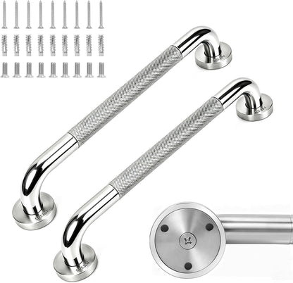 MrHAND Stainless Steel Grab Bars for Shower, 16 Inch 2 Pack, Anti-Slip Grip
