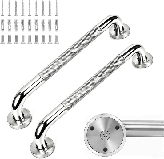 MrHAND Stainless Steel Grab Bars for Shower, 16 Inch 2 Pack, Anti-Slip Grip