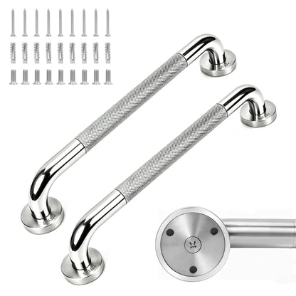 MrHAND Stainless Steel Grab Bars for Shower, 16 Inch 2 Pack, Anti-Slip Grip