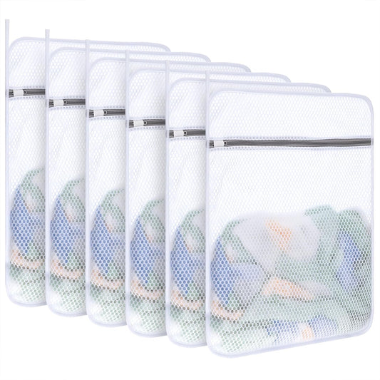 6-Pack Durable Honeycomb Mesh Laundry Bags for Delicates, 16 x 20 Inches
