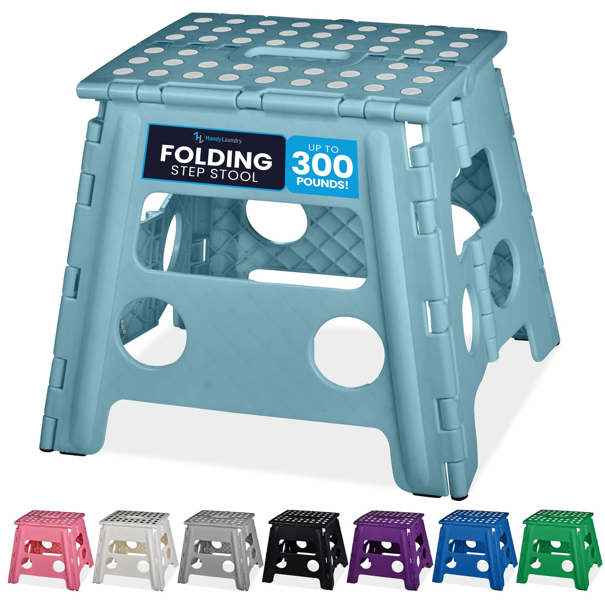 Handy Laundry Folding Step Stool 9 Inch, Black, Non-Slip Holds 300 lbs